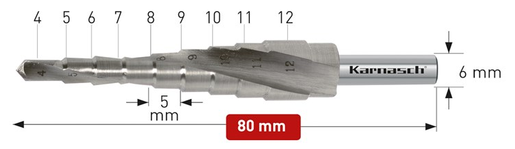 Wiertło stożkowe stopniowe - KARNASH (201447U)