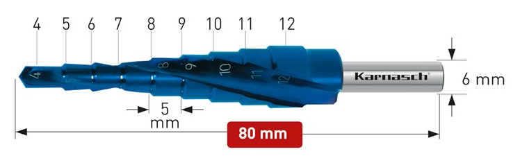 Wiertło stożkowe stopniowe - KARNASH (201447)