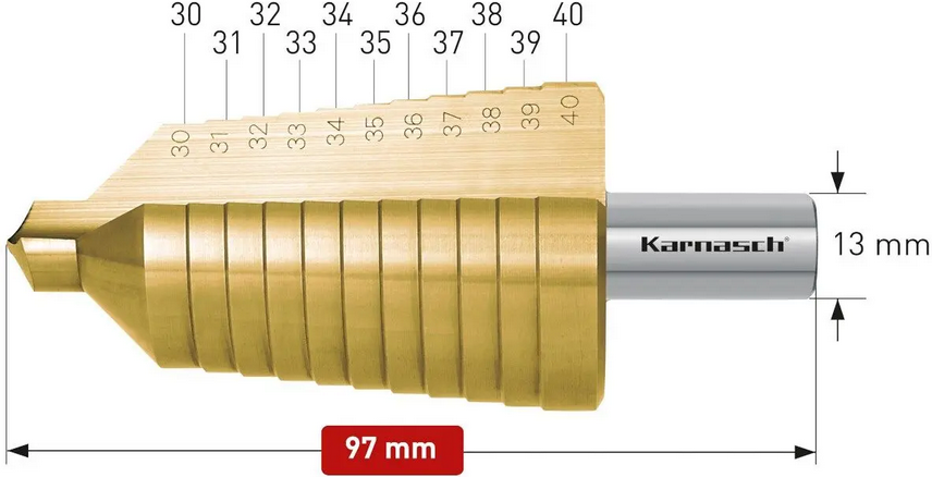 Wiertło stożkowe stopniowe - KARNASH (213011)