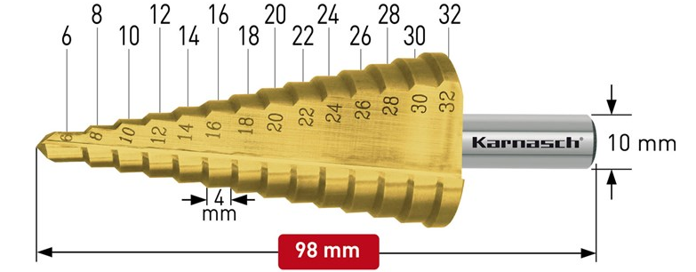 Wiertło stożkowe stopniowe - KARNASH (213035)