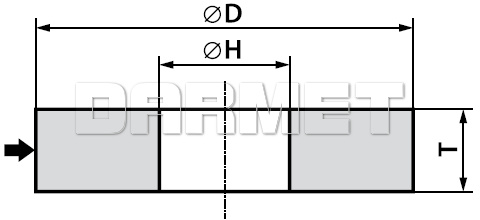 Ściernica płaska, typ 1 - 200MM x 32MM x 32MM 99C 60K - ANDRE (511581) - rysunek techniczny