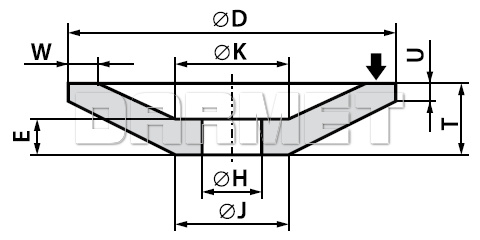 ściernica ANDRE - rysunek techniczny