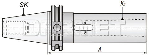 Tuleja redukcyjna DIN 40-MK1P-120MM z płetwą - APX (1681)