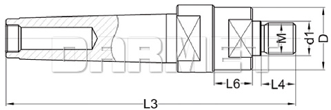 Trzpień frezarski do frezów z otworem gwintowym MK4 - M10 - APX (7712)