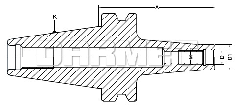 Trzpień frezarski do głowic wkręcanych BT40-M8-103MM - APX (MCPY)