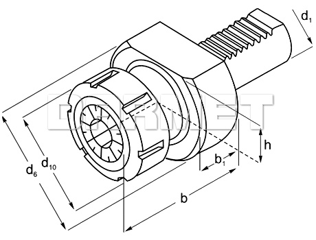 Oprawka VDI do tulejek zaciskowych ER (DIN6499) - E4.D20.ER25 - APX (Typ 1220)