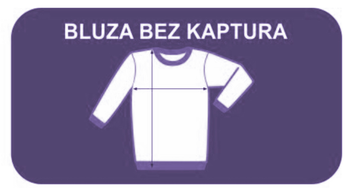 Bluza bez kaptura - wymiary