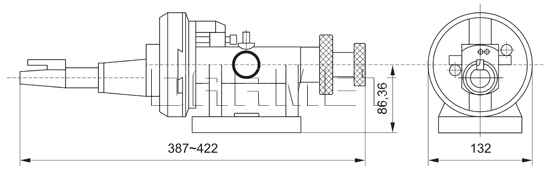 Wymiary urządzenia DM-284 do obciągania ściernic