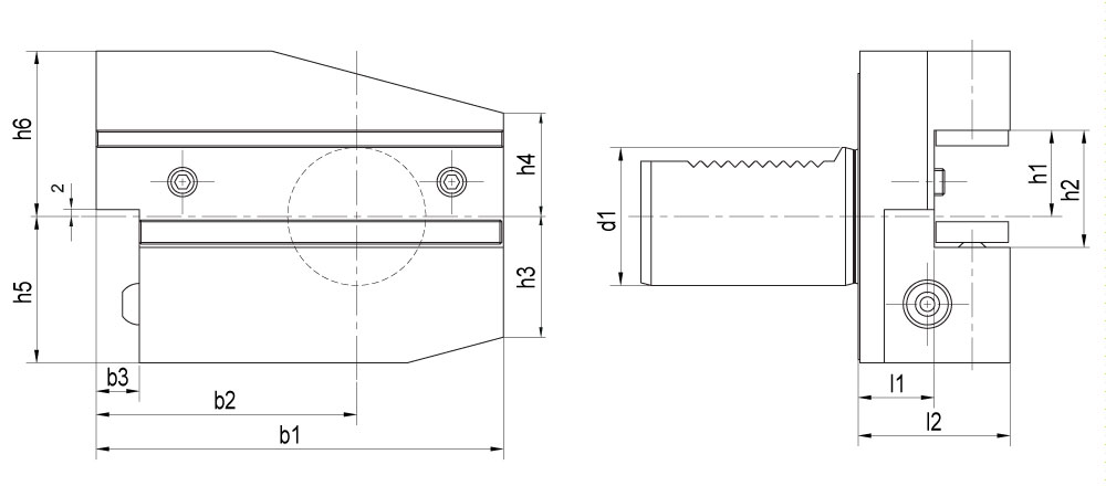 oprawka VDI Typ B8 - wymiary