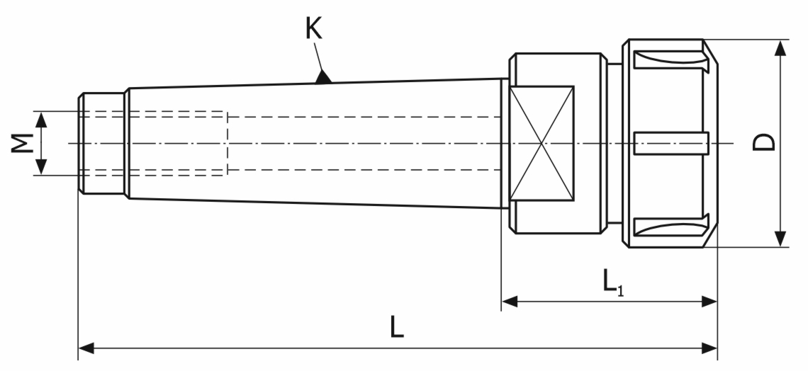 Oprawka zaciskowa do tulejek ER16 - Morse 2 (DM-076)