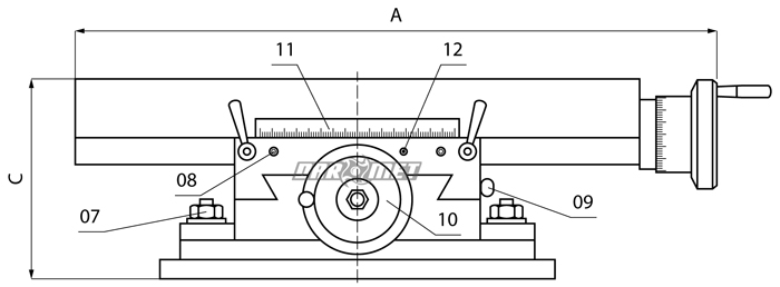 cross slide table sizes