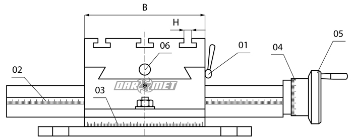 cross slide table sizes