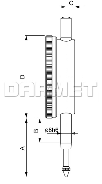 Czujnik zegarowy udarowy - 10/0,01MM (512D-063)