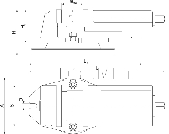 IMADŁO MASZYNOWE OBROTOWE 125 MM - wymiary