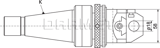 Głowica wytaczarska automatyczna GWZA-18 - chwyt ISO40 (DIN2080)