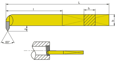 NÓŻ TOKARSKI DO GWINTU WEWNĘTRZNEGO NNGd ISO13 WIELKOŚĆ 16x16, WĘGLIK U20 (M20)