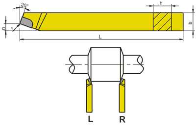 NÓŻ TOKARSKI PROSTY LEWY NNZb ISO1 WIELKOŚĆ 12x12, WĘGLIK U10 (M10)