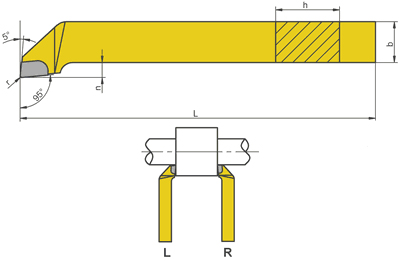 NÓŻ TOKARSKI BOCZNY WYGIĘTY PRAWY NNBc ISO3 WIELKOŚĆ 16x10, WĘGLIK U10 (M10)