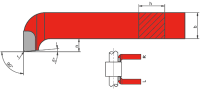 NÓŻ TOKARSKI CZOŁOWY LEWY NNBm ISO5 WIELKOŚĆ 20x20, WĘGLIK H10 (K10)