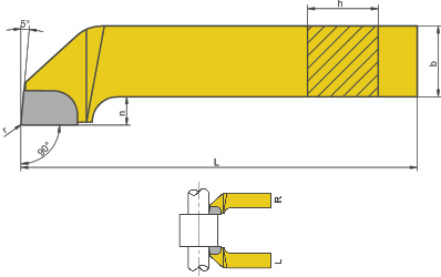 NÓŻ TOKARSKI BOCZNY ODSADZONY NNBe ISO6 WIELKOŚĆ 12x12, WĘGLIK U20 (M20)