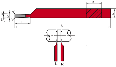 NÓŻ TOKARSKI PRZECINAK PRAWY NNPa ISO7 WIELKOŚĆ 16x10, WĘGLIK H10 (K10)