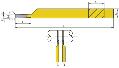 NÓŻ TOKARSKI PRZECINAK PRAWY NNPa ISO7 WIELKOŚĆ 16x10, WĘGLIK U10 (M10)