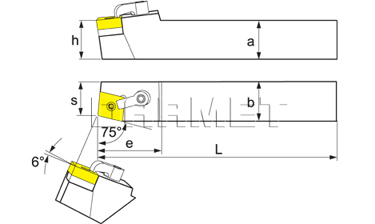 Nóż tokarski składany do toczenia zewnętrznego: MCBNL-3232-P16