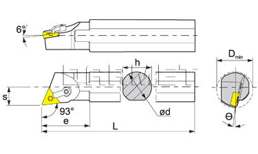 Nóż tokarski składany do toczenia wewnętrznego: S25R-MTJNR-16