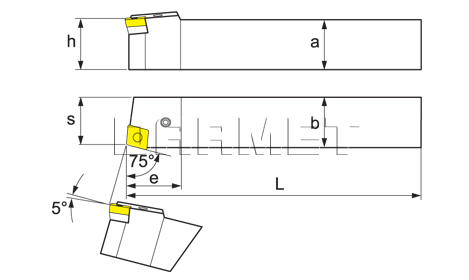 Nóż tokarski składany do toczenia zewnętrznego: PCBNR-2525-M16