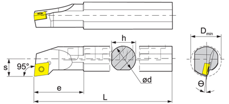 Nóż tokarski składany do toczenia wewnętrznego: S12M-SCLCR09