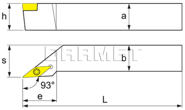 Nóż tokarski składany do toczenia zewnętrznego: SVJCL-2525-M16