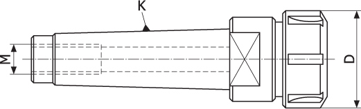 Oprawka zaciskowa do tulejek ER16 - Morse 2 (DM-076) - rysunek techniczny