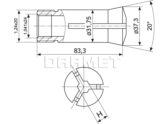 Tulejka zaciskowa 5C - 6-kąt - 13 mm