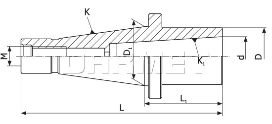 Tuleja redukcyjna ISO30  - Morse MS2A z gwintem (DM-153)