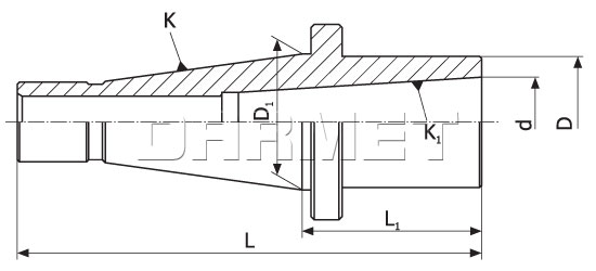 Tuleja redukcyjna ISO40  - Morse MS5A z gwintem (DM-153)