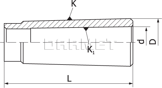 Tuleja redukcyjna przelotowa MS5/MS4 bez płetwy (DM-1670)