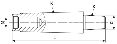 Trzpień wiertarski z chwytem Morse'a bez płetwy MS2A - B22 (DM-190)