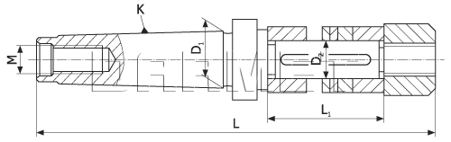 Trzpień frezarski do frezów piłkowych Morse MS4 - 22MM - wymiary