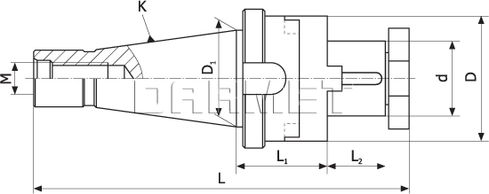 Trzpień frezarski uniwersalny, ISO40-40 (DM-236)