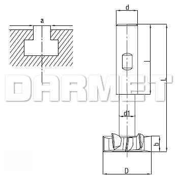 rysunek techniczny frez do rowków teowych model din851