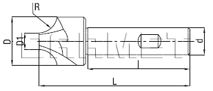 rysunek techniczny frez kształtowy do zaokrąglania krawędzi model DIN6518A
