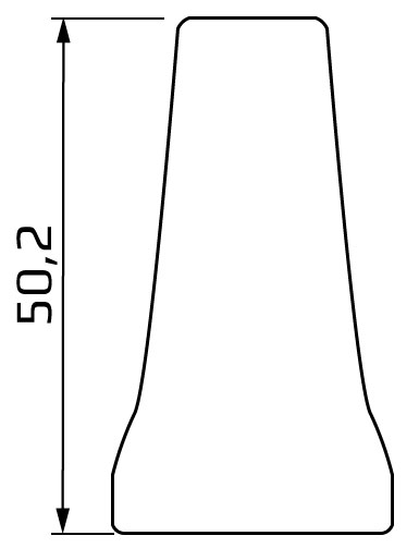 dysza okrągła wydłużona 7 mm system 1/2 - wymiary
