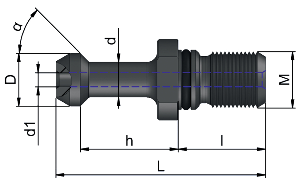Końcówka ściągająca (grzybek) do DIN69871 (DIN40).