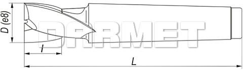 Frez 2-ostrzowy krótki z chwytem stożowym Morse'a DIN326-D, HSS-E - 45MM - FENES