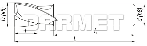 Frez 2-ostrzowy trzpieniowy do rowków na wpusty z chwytem walcowym DIN327-B K, HSS - 14MM - FENES