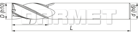 Frez 4-ostrzowy ogólnego przeznaczenia, długi DIN6527-L, VHM TiAIN - 5MM - FENES