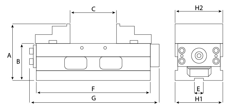 imadło 5th axis - wymiary