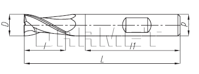 rysunek techniczny frezów trzpieniowych dwuostrzowych model dolfa pm2
