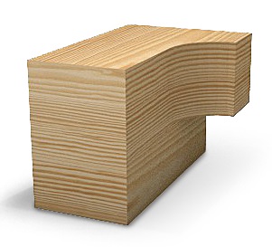 Element drewniany frezowany frezem z łożyskiem dolnym