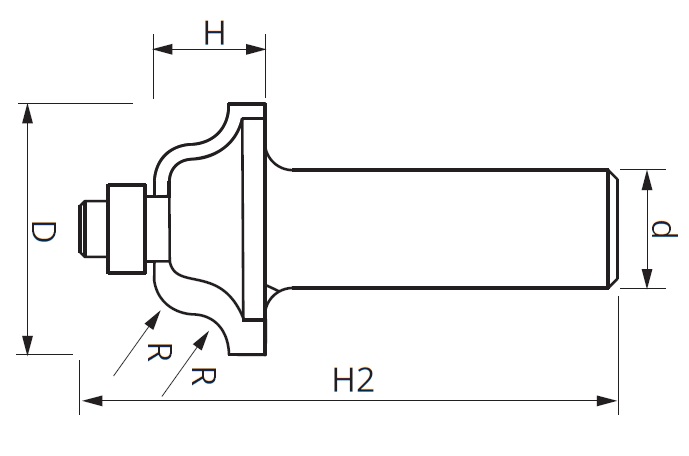 Frez kształtowy GLOBUS CNC PREMIUM z łożyskiem dolnym | Śr. robocza 54 mm 